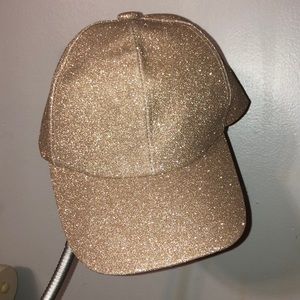 Gold sparkly baseball hat